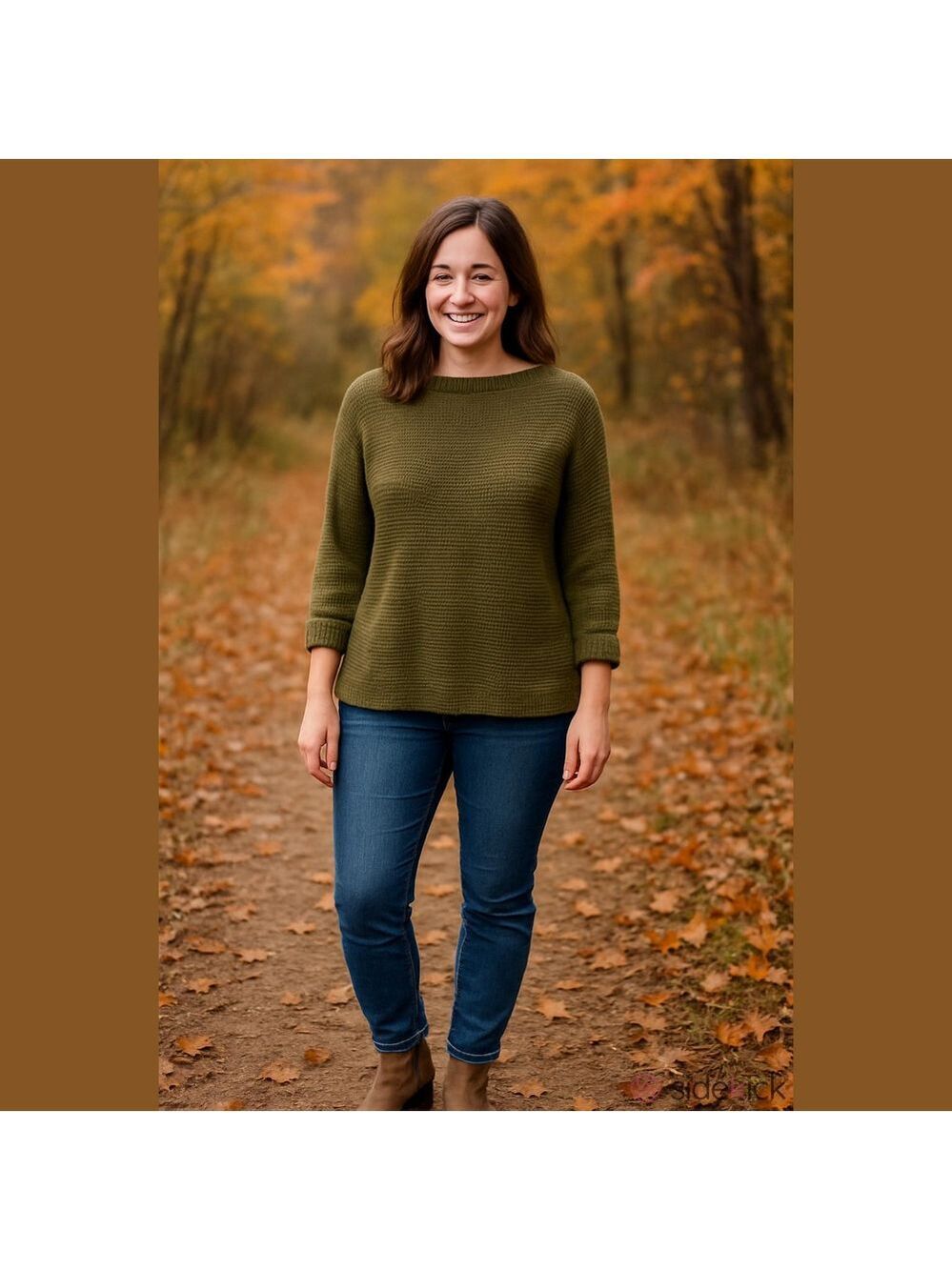 Whitefish Bay olive chunky long sleeve cuffed sweater Woman’s size XL - Picture 2 of 11